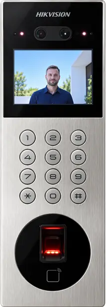 Video intercom panel with keypad and fingerprint reader