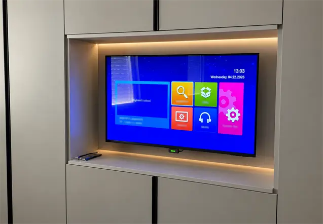 Room TV running an IPTV information menu